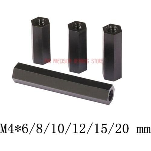 2019 Top Fashion Rushed Parafusos Drywall Screws For Laptops 20pcs M4*6/8/10/12/15/20 Mm Female Black Nylon Hex Standoff Spacer