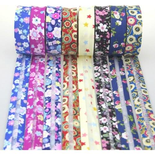 25mm(1") wide Prefolded Bias Binding Tape Cotton Single Fold Bias Tape DIY Craft Apparel Sewing Fabric 10m/lot