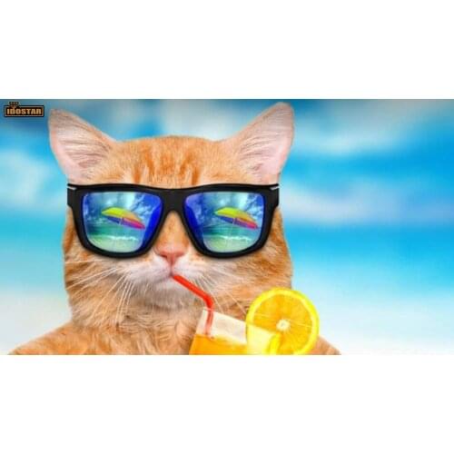 5D DIY Diamond mosaic beach Full Square Diamond painting Casual Cat Full Round Diamond embroidery Cross stitch Cartoon