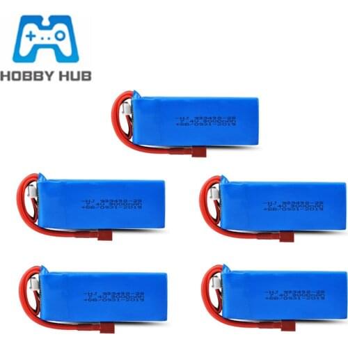 7.4V 3000mAh Lipo Battery for Wltoys 1/14 144001 RC Car Spare Parts Upgrade 2S 7.4V Battery T Plug 1pcs to 5pcs