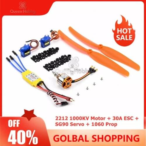 A2212 2212 1000KV Brushless Motor 30A ESC Motor Mount 1060 Propeller SG90 9G Micro Servo for RC DIY Fixed Wing Drone Helicopter