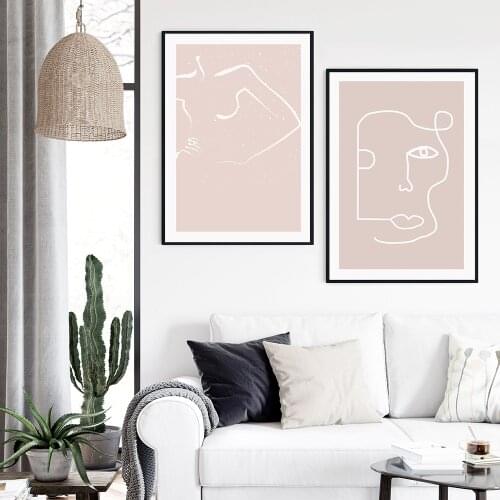 Abstract Line Drawing Poster Geometric Canvas Painting Minimalist Art Print Modern Wall Picture for Living Room Home Decor