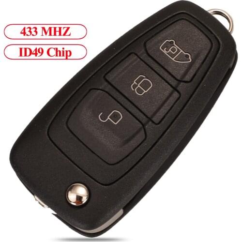 Jingyuqin Remote Control Car Key 433MHZ ID49 Chip For Ford Tourneo Custom Focus Kuga Escape Mondeo Original No Blade