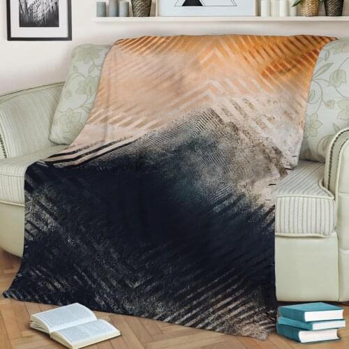 Abstract Geometric Pattern 3D Printed Velvet Plush Throw Fleece Blanket Bedspread Sherpa Blanket Home Decora
