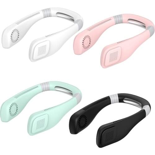 Bladeless Neck Fan, 360Degree Cooling Hands Free Sports Fan, USB Mini Personal Fan, Headphone Design Air Cooler