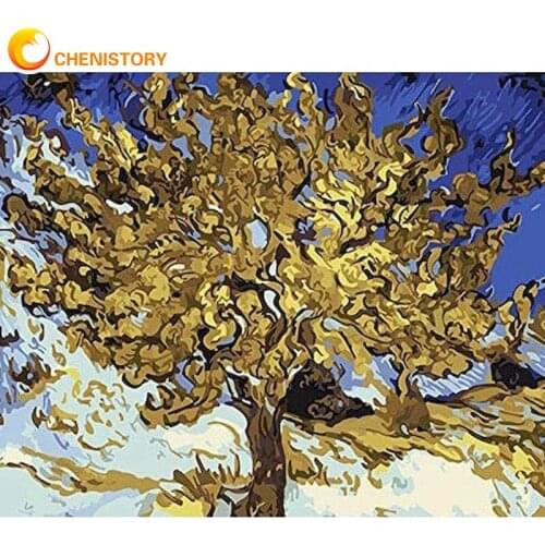 CHENISTORY 5D DIY Diamond Embroidery Rich Tree Scenery Cross Stitch Mosaic Diamond Painting Flower Rhinestone Art Home Decor Kit