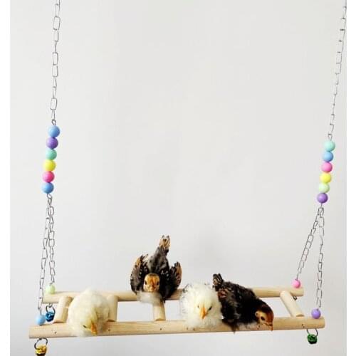 Chicken Ladder Swing Perch Handmade Coop Chicks Rooster Hens Wood Hanging Stand