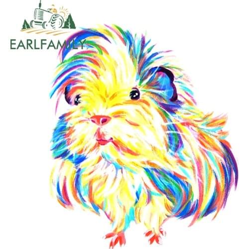 EARLFAMILY 13cm x 10.9cm for Colorful Guinea Pig Graffiti Decal Vinyl Car Stickers Funny Occlusion Scratch Bumper Trunk Decor