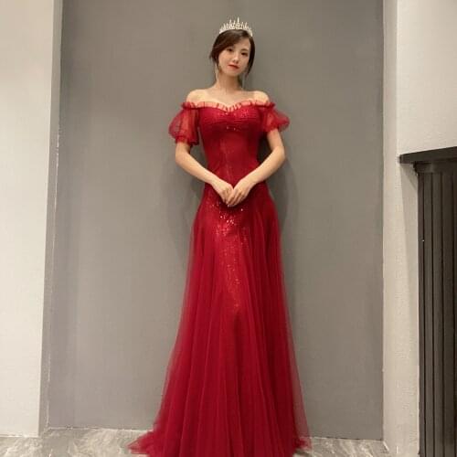 Celebrity rhinestone A-line elegant wedding Evening dress 2021 new Occasion Formal Cocktail party dress