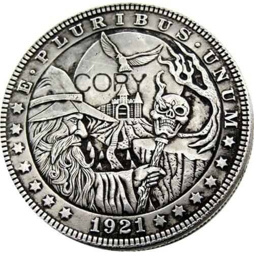 HB(34)US Hobo 1921 Morgan Dollar Silver Plated Copy Coins