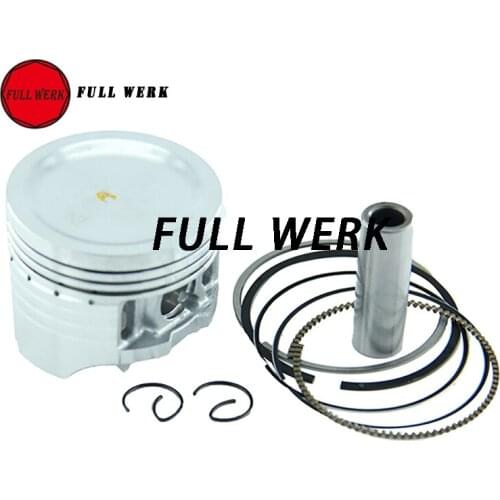 HH-118 Motorcycle Piston Ring Pin Set Kit Assembly 52.4mm Piston Ring Caliber 13mm for 110cc 125cc ATV Dirt Bike Go Kart Engine