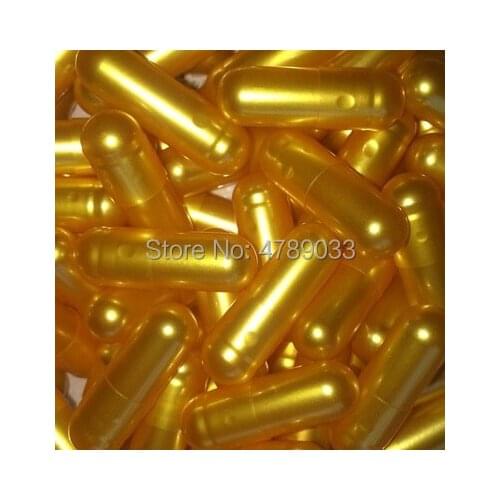 1000pcs Size 0# High Quality Gold Colour Empty Capsules, Seperated Various Powder Refillable Swallow Capsules