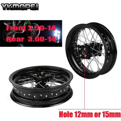 14" Inch Front Rear Wheels Set 2.50-14"3.00-14" Alloy Rim For KAYO BSE Apollo Xmotos Racing Supermoto Dirt Pit bike Off Road