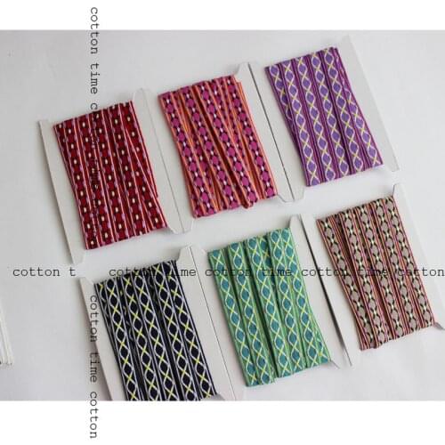 10yards/lot 1cm wide Lace Embroidery Ribbon Ethinic Trimming Webbing in vintage style accessory for bag garment