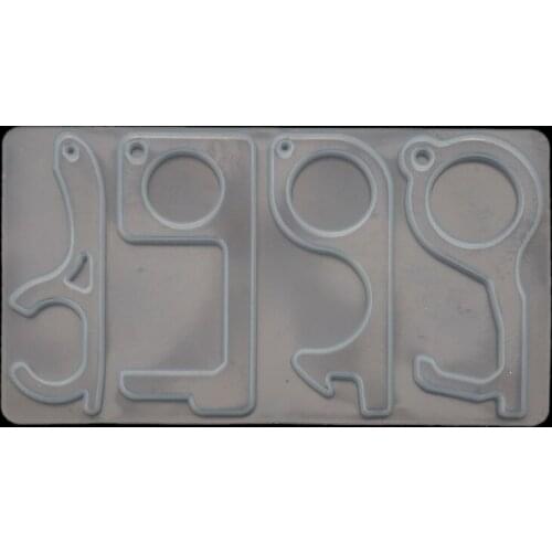 Zero Touch Keychain Resin Casting Mold Open Door Helper Contactless Assistant Safety Keychain Mold Jewelry Making Tools