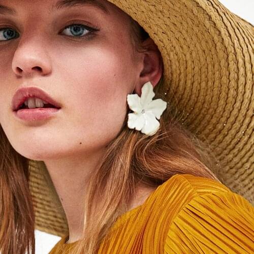 Cute Womans Boho Big Flower Ear Stud Earrings Jewelry Accessories