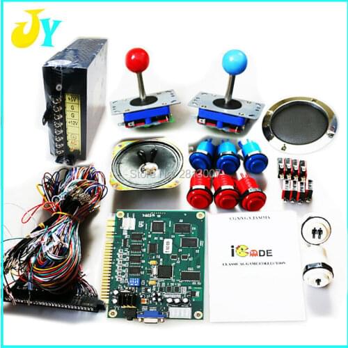 DIY Arcade cabinet Kit 60 in 1 Game PCB Board With 4 / 8 way joystick HAPP button 5V 12V power supply jamma wire L type PCB feet