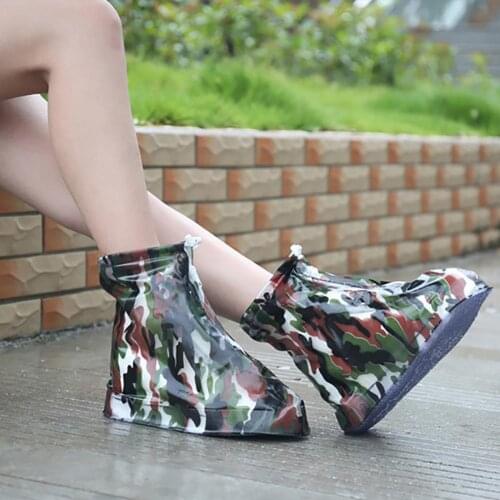 2 Pairs Rain Waterproof Boots Cover Heels Boots Men Womens Reusable Shoes raincoat Thicker Non-slip Waterproof shoe cover