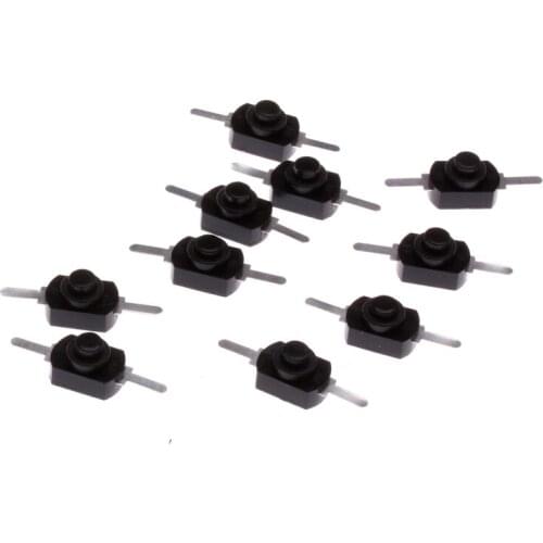 New 10Pcs/Set 1A 30V DC 250V Black Latching On Off Mini Torch Push Button Switch