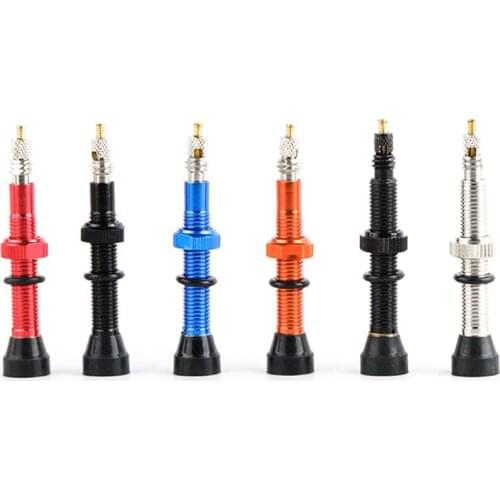 New Bicycle 2PCS 40/60MM Brass or Alloy Stem Bicycle F/V Presta Tubeless Tire Valve Road Bike MTB Nipple W/Tool Alloy Valve Cap