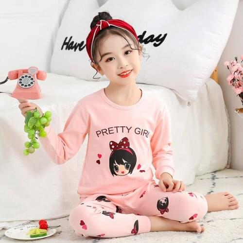 Baby Girls Clothes Sleepwear Kids Cotton Pajamas Set Children Cartoon Long Sleeve Pyjamas Clothing Sets Boys Casual Pijamas Set