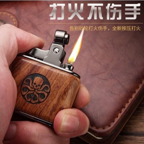 Original HONEST kerosene gasoline oil cigarette lighter metal wood shell creative smoking igniter High-end gift box