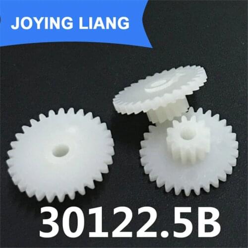 30122.5B 0.5M Plastic POM Gear Diameter 16mm 30 Teeth 12 Teeth Double Layer Gear 2.55mm Hole DIY Toy Parts Accessories