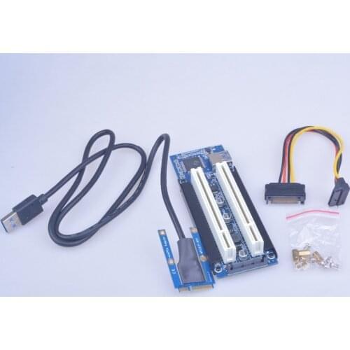 Soupei add in card mini PCI Express to Dual PCI Adapter Card PCIe x1 to Router Tow 2 PCI slot Riser Card