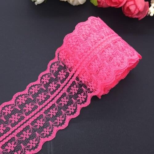 10yards/lot 45mm Wide Light Rose Bilateral Handicrafts Embroidered Net Lace Trim Ribbon Wedding/Birthday/Christmas Decorations
