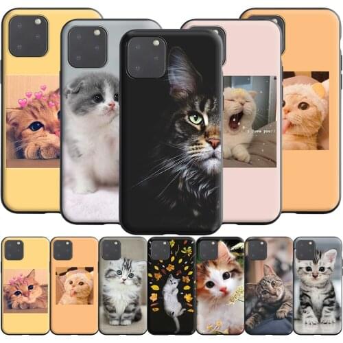 Cute Cat Kitty Silicone Case for Apple iPhone 13 12 Mini 11 Pro XS X XR Max 8 7 6S 6 Plus SE 5S