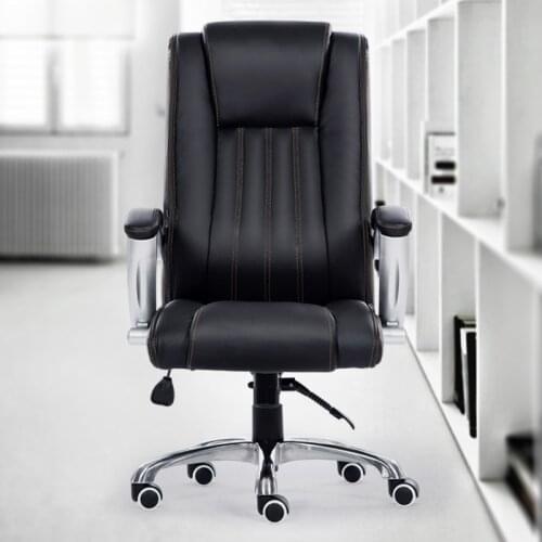 New Modern Computer Chair Home Office Chair Lift Swivel Chair Ergonomic Boss Chair Korean Leather Cowhide Chair Metal