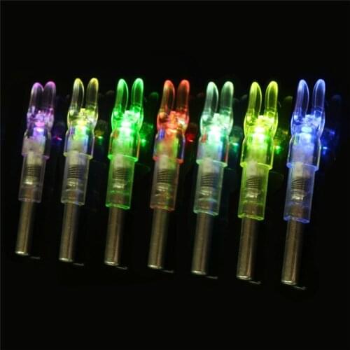 3/6pcs Archery Lighted Arrow Nock Bow String Activated LED Arrow Tails For ID6.2mm Arrow Shaft
