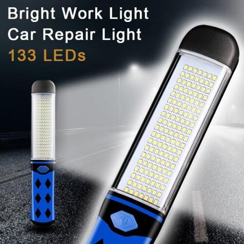 Highlight Work Light Usb Rechargeable Led Flashlight Foldable Car Repair Light with Magnet Portable Repair Camping Fishing Light