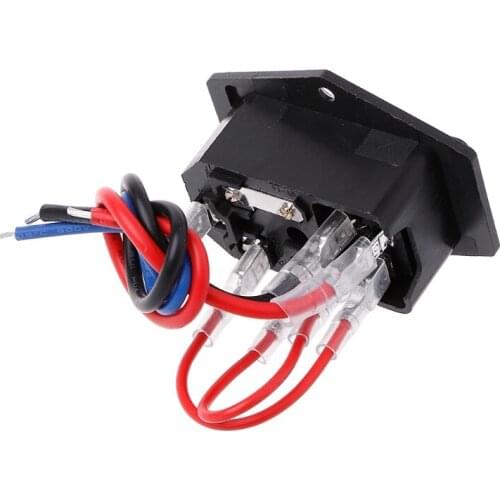 3D Printer U-type Plug Power Supply Switch Adapter Socket with Switch and Fuse