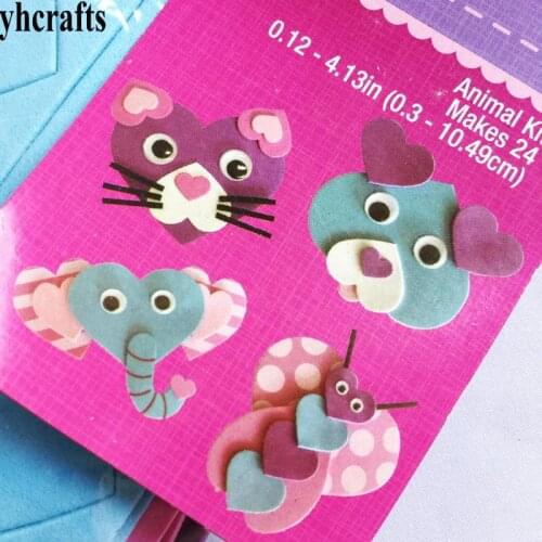 1bag/LOT.make 24 animals kit Valentine crafts Holiday projects Kindergarten handwork Early educational toys DIY toys Export sale