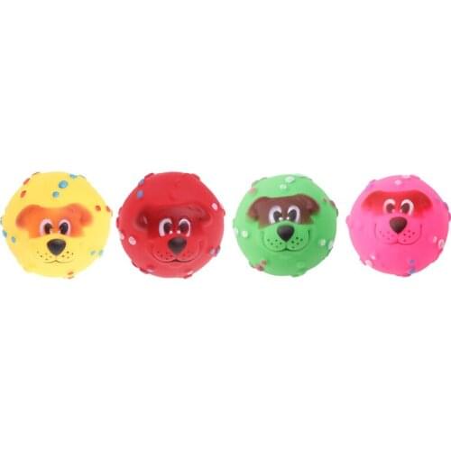 1Pc 7CM Pet Dog Giggle Ball Tough Treat Training Chew Sound Funny Toy