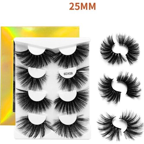 100% Mink Eyelashes False Eyelashes Crisscross Natural Fake lashes Length 25mm Makeup 3D Mink Lashes Extension Eyelash Beauty