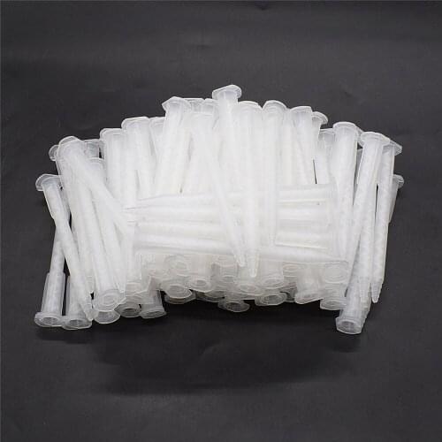 100pcs AB Glue Static Mixing Nozzle Tube Dispenser Epoxy Adhesives Mixer Nozzle Set for 50ml 1:1 Dual Cartridge Adhesives Glues
