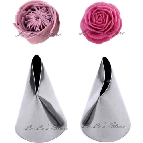 2 Pcs/set Rose Petal Tips Large Size Icing Nozzle Decorating Tip Sugarcraft Cake Decorating Tools Baking Tools Bakeware