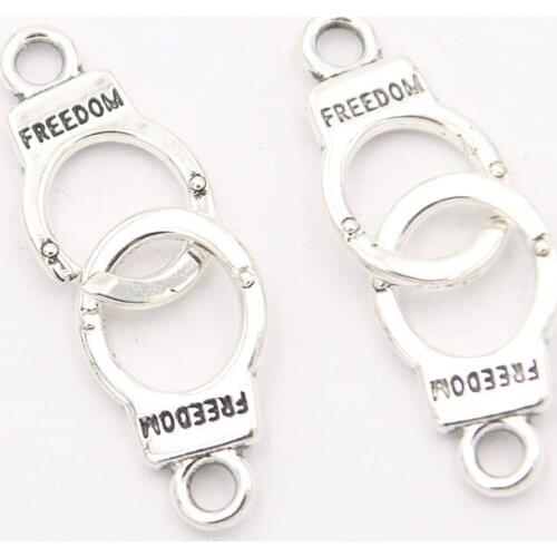 20Pcs 2020 New Hollow Small Charm Handcuffs Connector Personality Retro DIY Jewelry Making Accessories Found