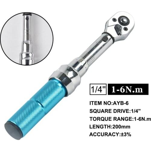 6N.m 1/4 Inch Square Drive Preset Adjustable Torque Wrench