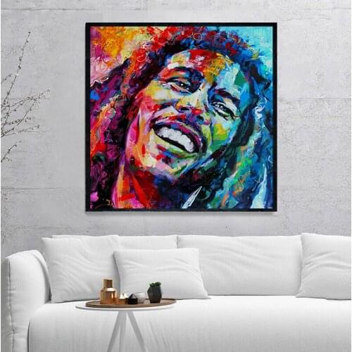 Watercolor Famous Bob Marley Portrait Posters Canvas Painting Wall Art Pictures For Living Room Bedroom NO FRAME