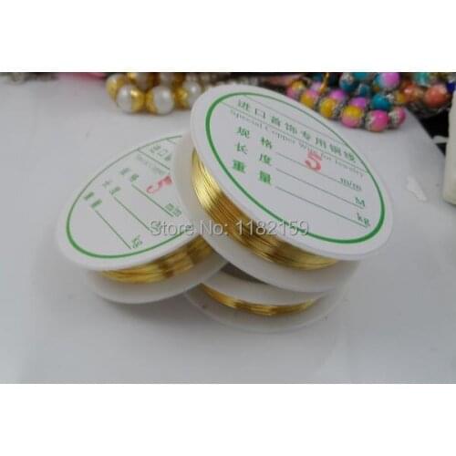 Free Shipping Wholesale 0.5MM 10Pcs Gold plated Color Steel Wires Beading Wire Jewelry Findings Copper Ropes/Cords