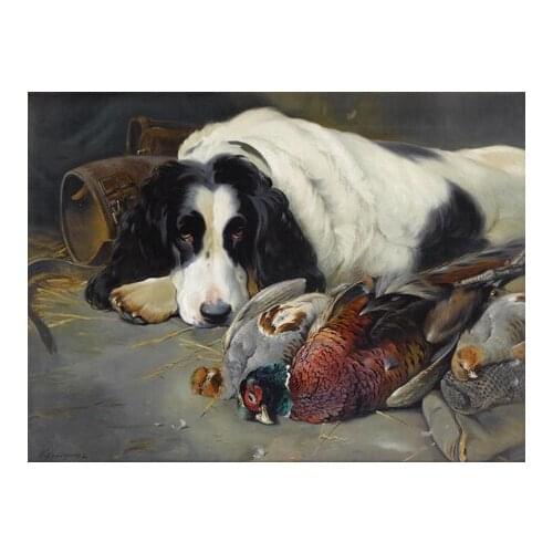 Free shipping animal cartoon chicken dog oil painting canvas painting prints printed on canvas wall art decoration pictures