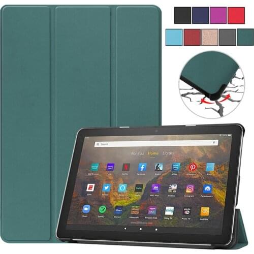 For Fire HD 10 2021 Case 11th Gen Folding PU Leather Stand Protective Tablet Cover For All New Fire HD 10 2021 HD 10 Plus Case