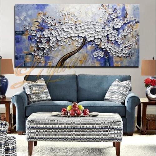 100% Handpainted Oil Painting On Canvas New Handmade Knife Flower Oil Painting Wall Art Picture Home Decoration For Living Room