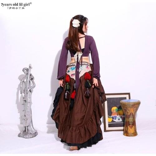 Fat Chance Tribal Belly Dance Lycra Cotton Long Sleeve Choli Top Costume DSS02