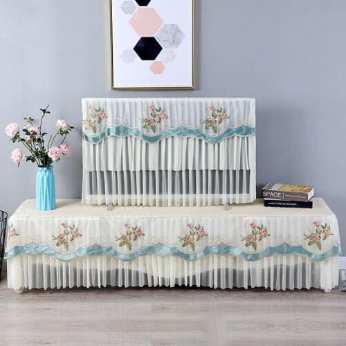 Lace LCD TV Cover Dust Cover Household 55-Inch Hanging Velcro Covered TV Cover usb dust cover dust cover for tv