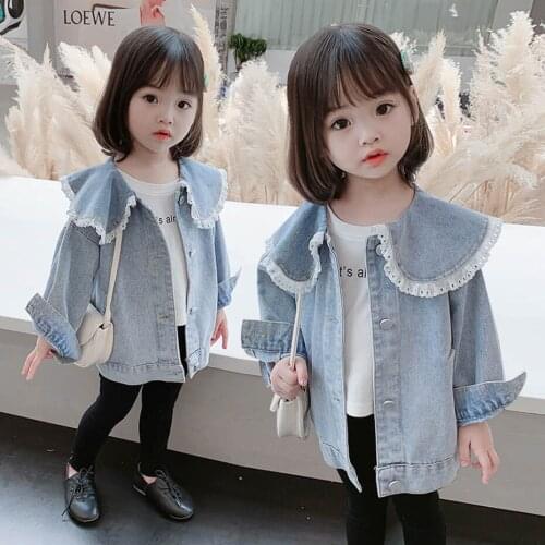 Coat For Girl Patchwork Girls Denim Coats Spring Autumn Kids Coats Casual Style Childrens Clothing