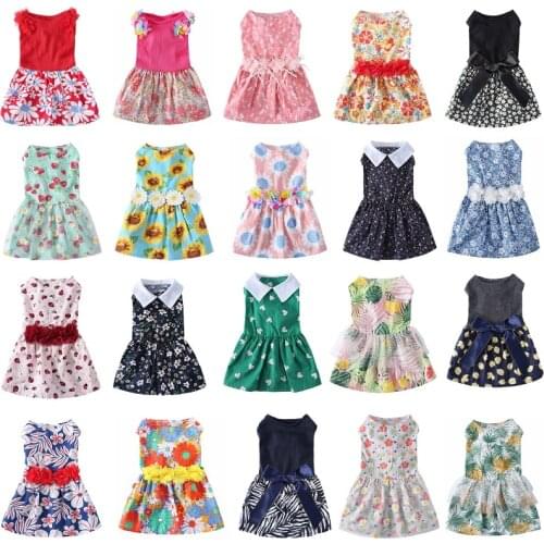 Summer Pet Dog Dress for Small Dog Clothing Chihuahua Outfit Proncess Cat Dresses Party Birthday Skirt Sweet Animal Shirt Suit